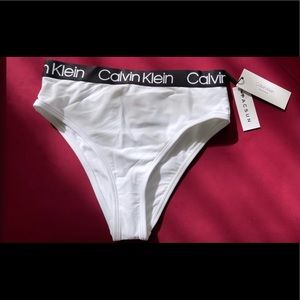 *BRAND NEW* Calvin Klein Logo High Waisted Bikini Bottom in White